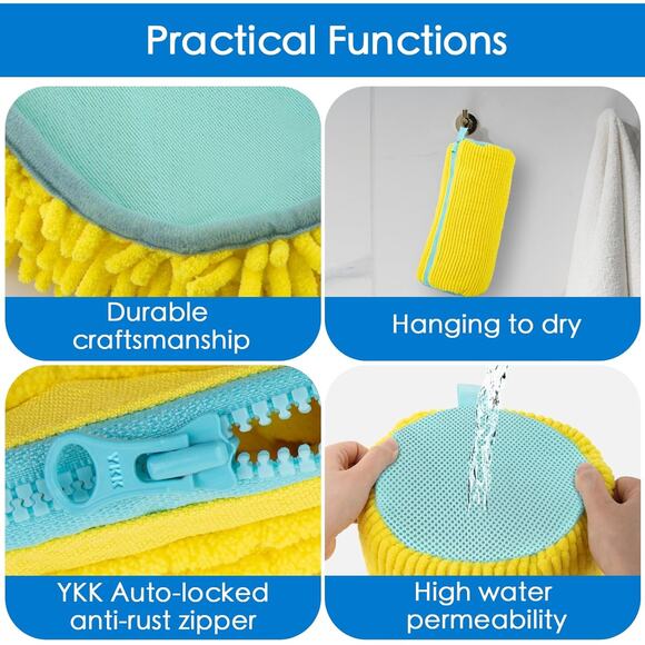 Shoe Washing Machine Bag 4 Pack | Sneaker Cleaner YKK Zipper Chenille Deep Clean - Picture 9 of 15